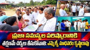 Immediate action must be taken to resolve public issues: MLA Madhavaram Krishna Rao.